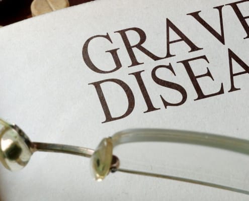 Graves Disease journal on a doctors table