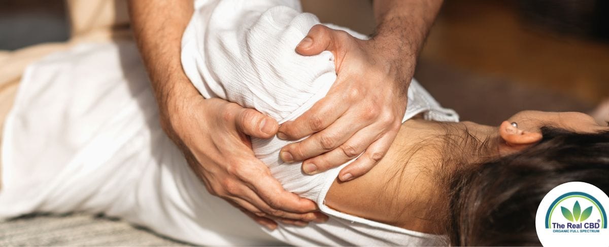 Patient being treated for frozen shoulder