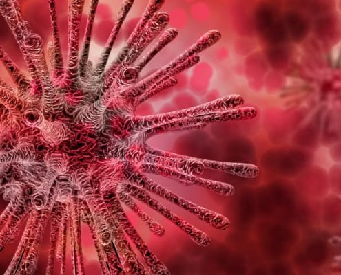 Drawing of infection in the blood